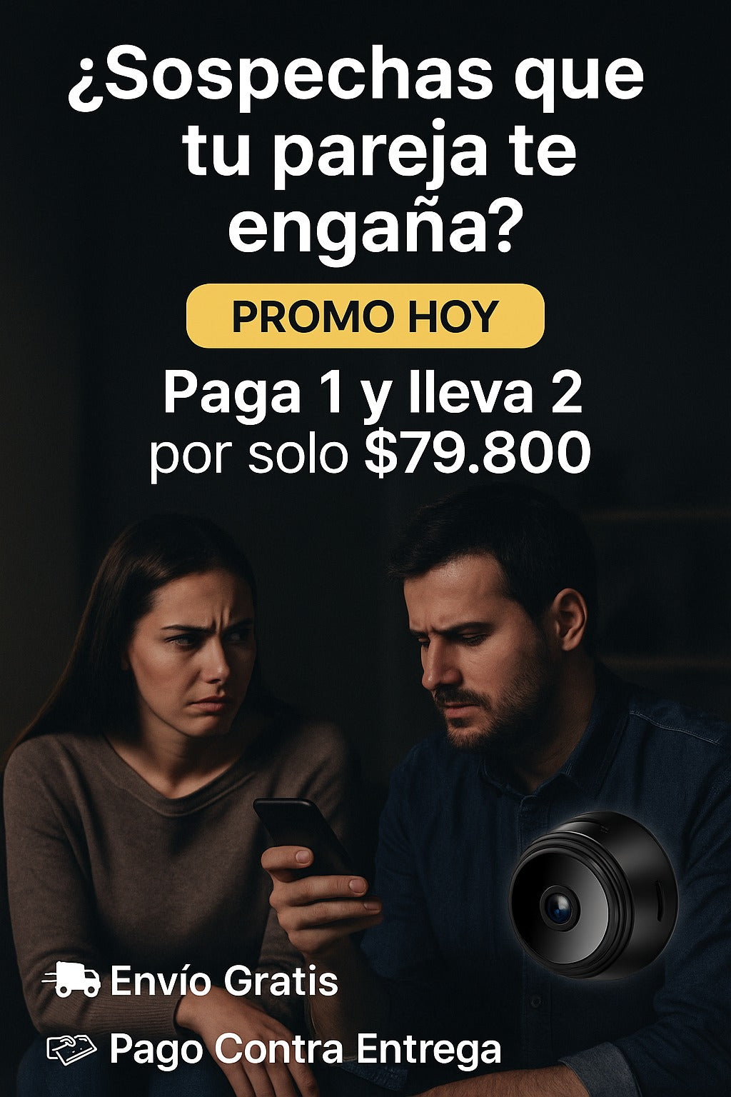 Promo hoy: mini cámara espía GhostCam paga 1 y lleva 2 por $79.800, envío gratis y pago contra entrega