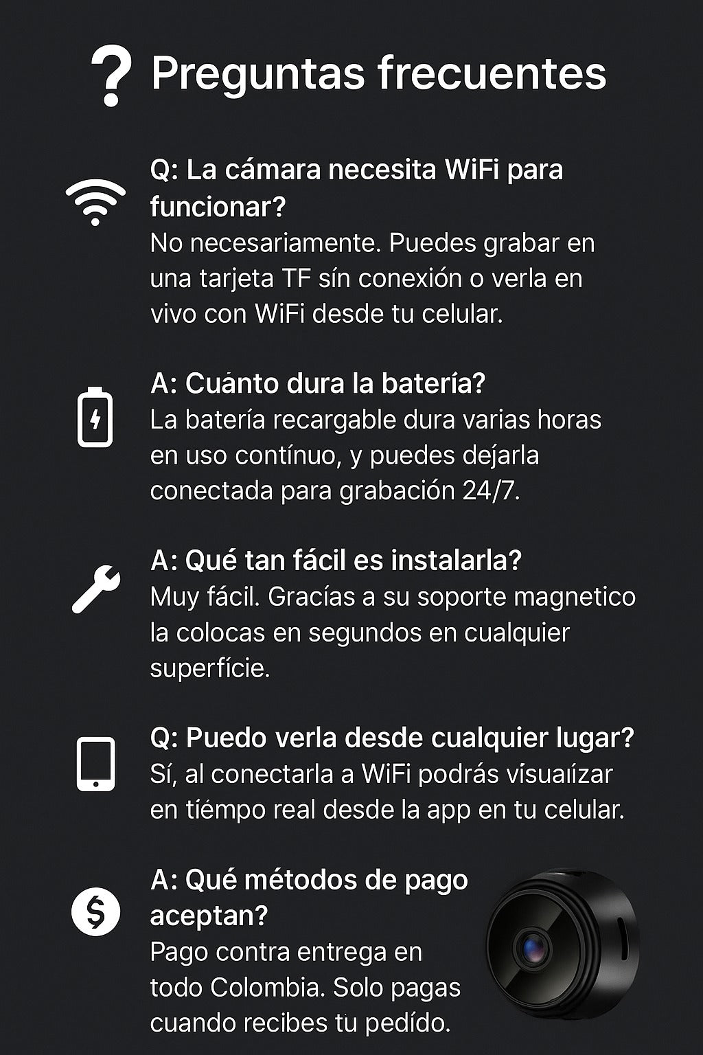 Preguntas frecuentes sobre la mini cámara espía GhostCam