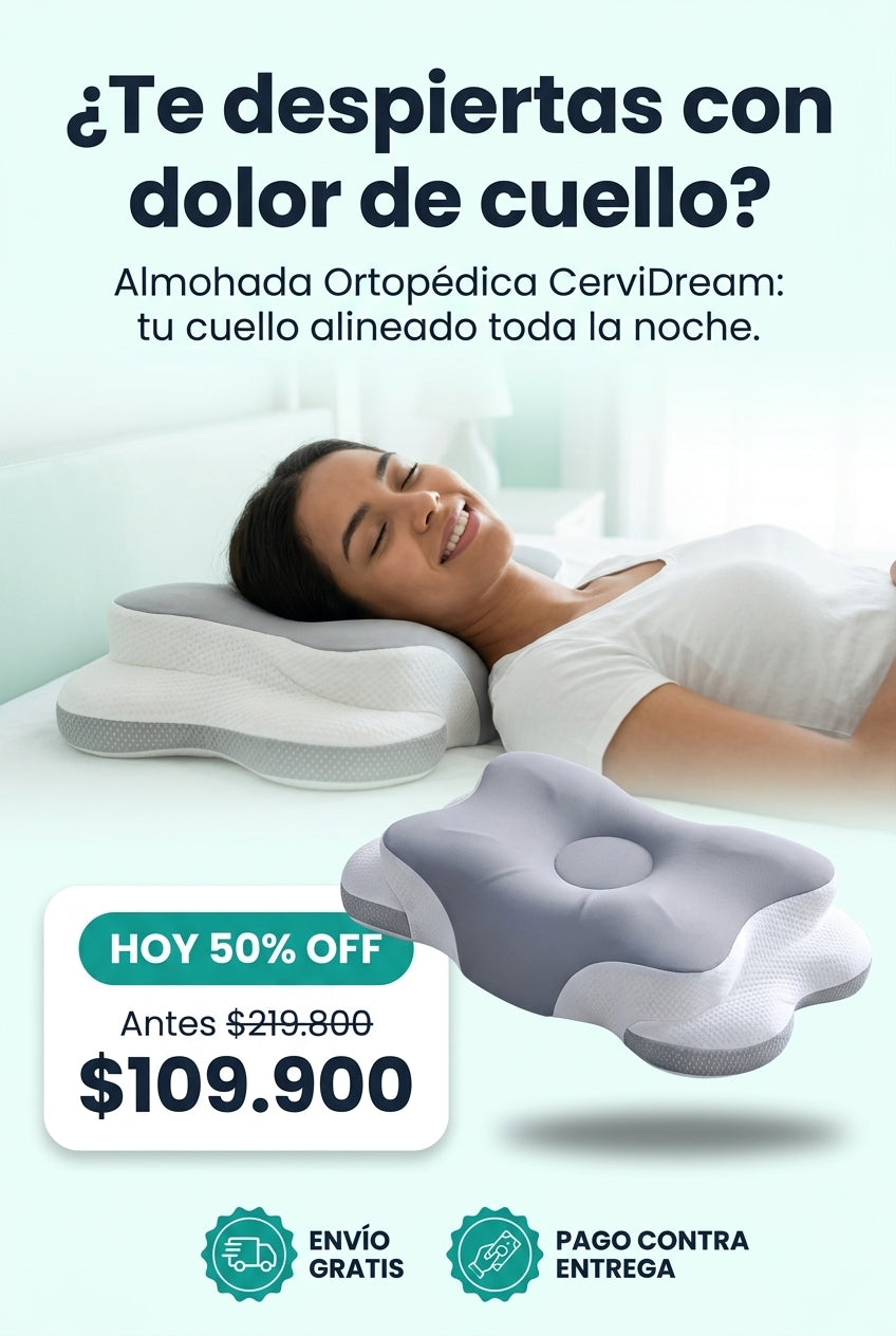 Almohada Ortopédica CerviDream para el dolor de cuello, hoy 50% de descuento por $109.900