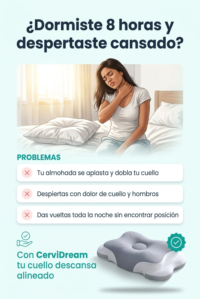 Despertar cansado y con dolor de cuello por una almohada que se aplasta