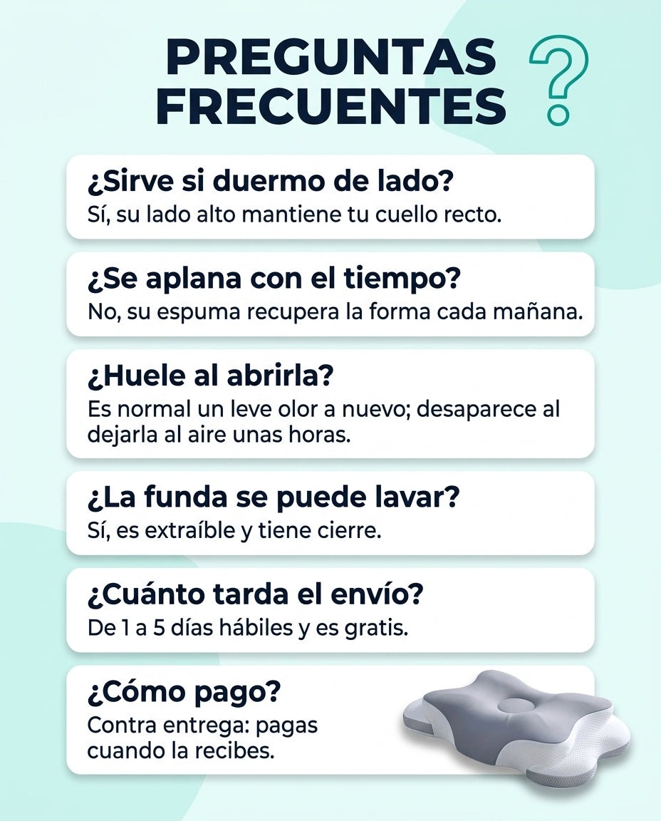 Preguntas frecuentes sobre la almohada CerviDream